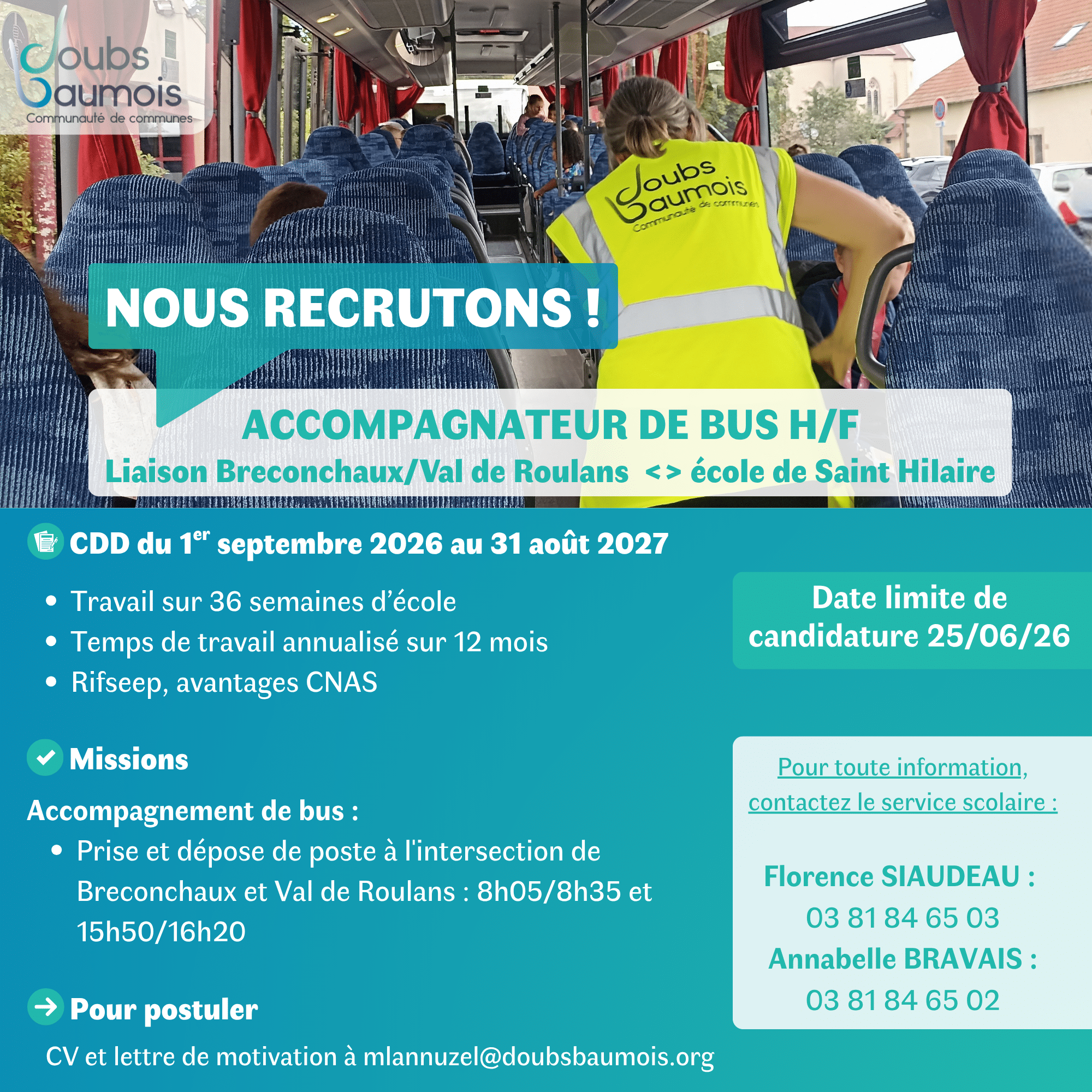 Accompagnateur de bus 2026 2027